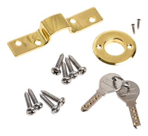 Imagen 4 de 5 de Kit X 2 Cerrojo Pasador Antipánico Hermanados Dorado