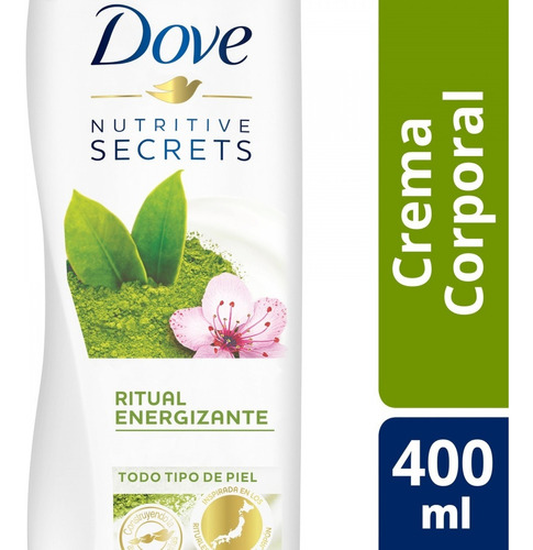 Crema Corporal Dove Ritual Energizante Matcha 400ml Fragancia Sí Tipo de envase Botella Tipos de piel Todo tipo de piel