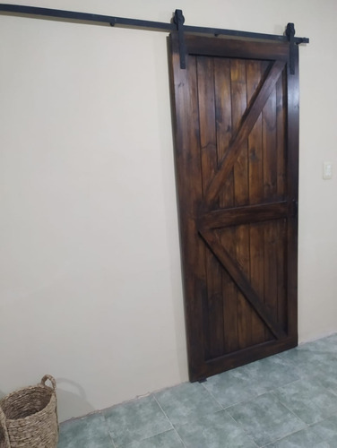 Imagen 4 de 4 de Puerta Granero De Pino Con Kit