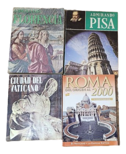 Lote 4 Libros Turísticos De Florencia, Roma, Vaticano Y Pisa