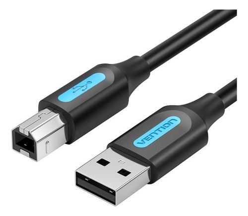 Cable Usb A Tipo B Vention Para Impresora Y Escaner 1.5m Color Negro