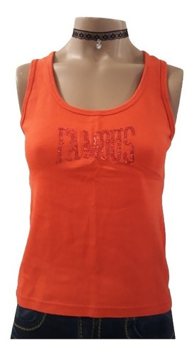 Musculosa Y2k Lentejuelas Famous Importada Clock House 