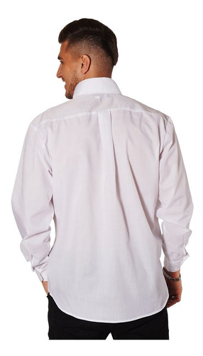 Camisa Manga Larga Lisa Hombre Variedad Colores Con Bolsillo