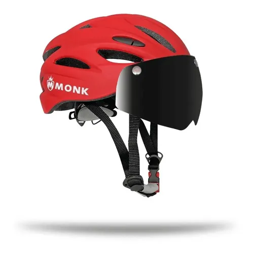 Casco Para Bicicleta Ciclismo MTB Monk Led Rojo 50-61 cm