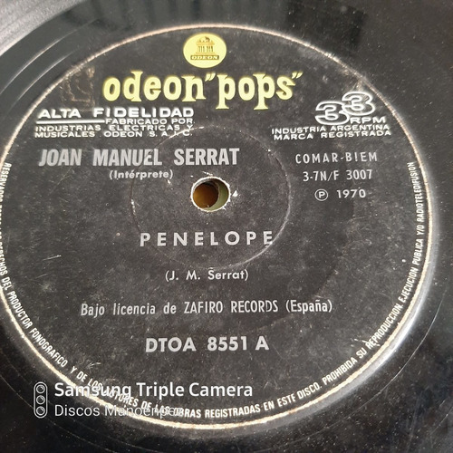 Simple Joan Manuel Serrat Odeon Pops 8551 C19