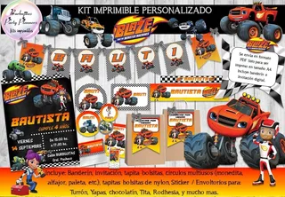 Kit Imprimible Blaze And The Monster Machines Personalizado