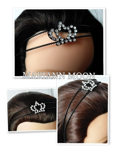 Vincha Doble Tiara Metal Y Strass Mariann Moon