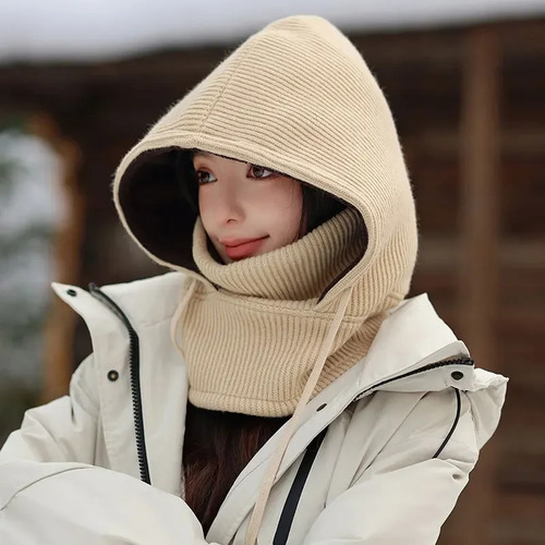Conjunto De Gorro De Invierno De Punto Y Bufanda Para Mujer,