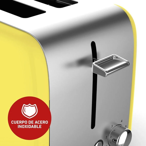 Tostadora Peabody Pe-t387 Amarilla 2 Ranuras 6 Niveles 1050w