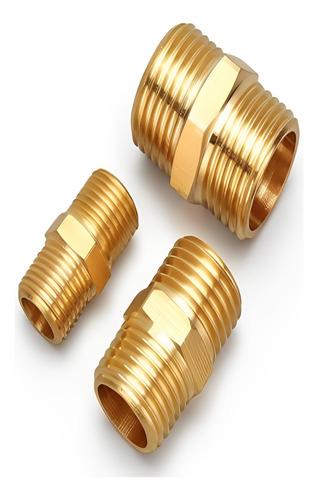 Niple Rosca Macho-macho De 1 De Bronce Gb-629