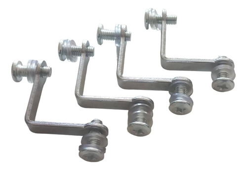 Conector Doble Metalico Brillante Para Vitrina X 4 Und.