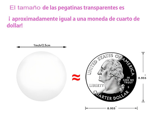 Rollo 500 Pegatinas Trasparentes Redondas Autoadhesivas