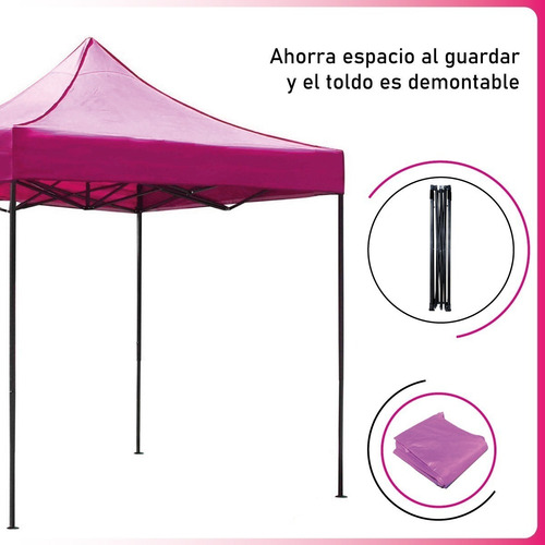 Imagen 6 de 7 de Carpa Toldo 3x3 Plegable Reforzado Impermeable Eventos Patio