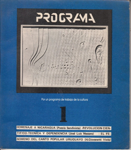1984 Revista Cultural Programa Nº 1 Tapa Dumas Oroño Uruguay