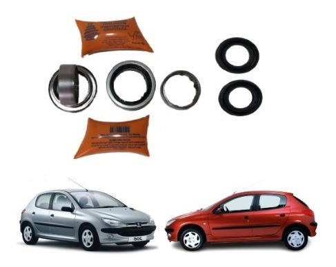 Imagem 10 de 10 de 2 Kit's Rolamento Eixo Traseiro Peugeot206/207 C/barra 47mm
