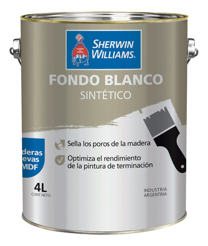 Pinturas Sherwin Williams Fondo Blanco Sintetico 4 Lts