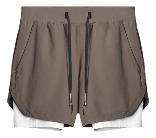 Pantalones Cortos Deportivos Secado Rápido Hombre Bolsillos