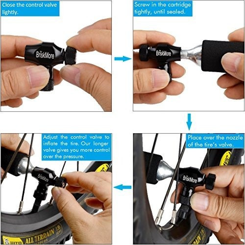 Inflador De Co2 Negro Para Bicicletas Tire By Briskmore