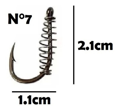 Anzuelo Resorte Para Carpa Boga N°7 Spring Pack 12 Unidades