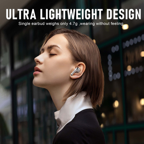 Fones De Ouvido Tws Sem Fio Bluetooth 5.3 Anc + Enc 4 Mics