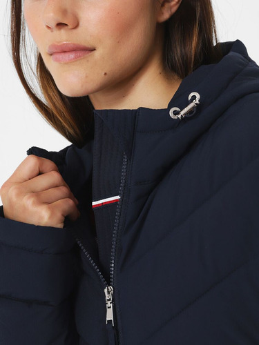 Parka Solid Gorro Y Cierre Azul Nvy Tommy Hilfiger