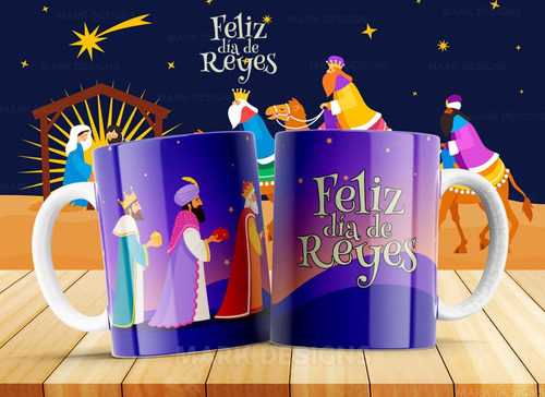 5 Plantillas Sublimacion Tazas Dia De Reyes Editables Psd