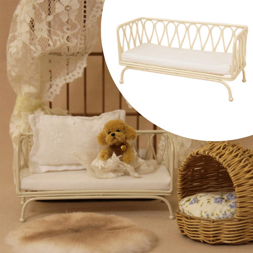 1/12 Scale Sofa Life Scene Micro Landscape Doll Double Sofa