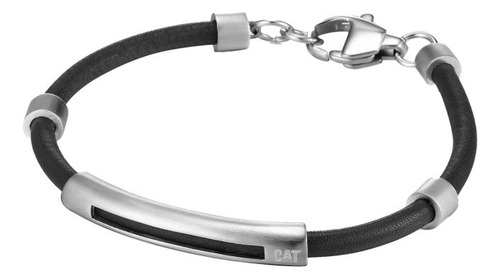 Pulsera De Hombre Cat J007b10112 Plateado-negro