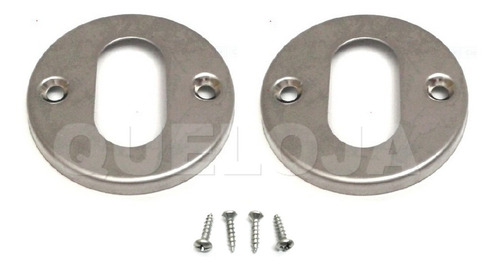 Par De Acabamentos De Aço Inox Entrada Cilindro De Fechadura