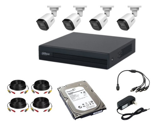 Kit De Vigilancia Dvr 8ch/4 Camaras B1a21/dd1tb/accesorios