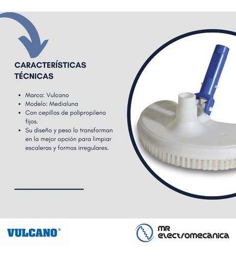 Imagen 7 de 10 de Kit Limpieza Vulcano: Barrefondo + Manguera 10m + Accesorios