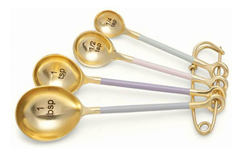 Creative Brands Metal And Enamel Measuring Spoons, Set Of 4,