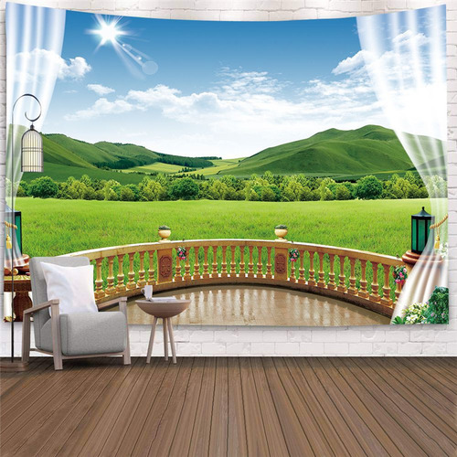 Tapiz De Pared Con Diseño De Ventana, Diseño De Paisaje, 150