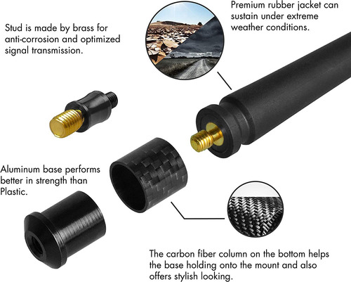 Rydonair - Antena Compatible Con Jeep Wrangler Jk Jku Jl Jlu