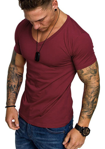 Camisetas Hombre Cuello V Profundo Muscle Fit