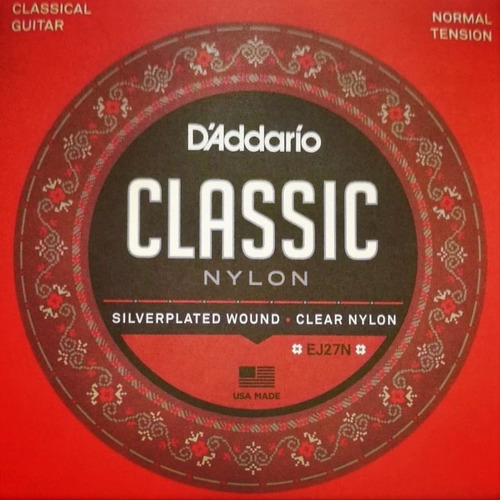 Cuerda De Nylon Para Guitarra Clásica D´addario Ej27n 