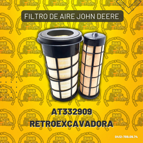 Filtro De Aire John Deere At332909 Retroexcavadora