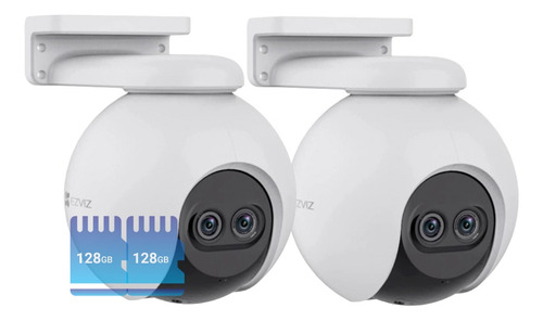 Kit X2 Camara Seguridad Wifi Exterior Ezviz +2 Memorias 128g