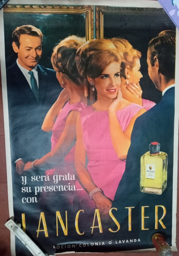 Antiguo Afiche De Publicidad De Perfume Tamaño Grande (Usado)