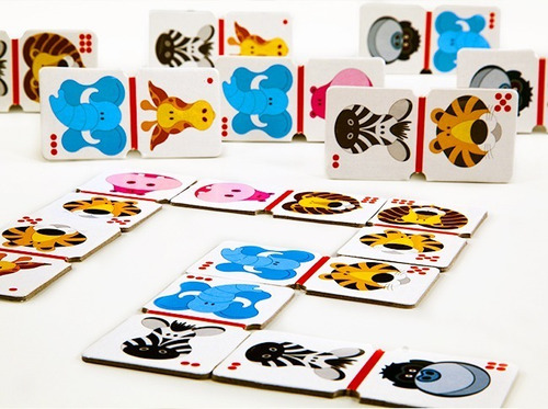 Juego Dominó Zoológico Fichas Cartón Ruibal - Del Tomate