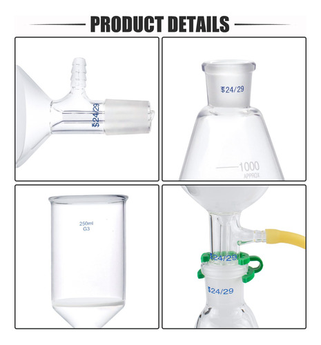 Kit De Filtrado Buchner Con Embudo Y Botella De 1 Litro