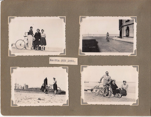 1951 Cuatro Fotografias En Rambla Sur De Montevideo Uruguay