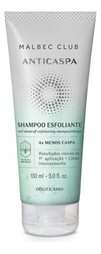 O Boticario Malbec Club Shampoo Esfoliante Anticaspa 150ml