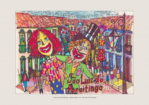 Carnaval De Marchinhas Aquarela De São Luíz Do Paraitinga A4