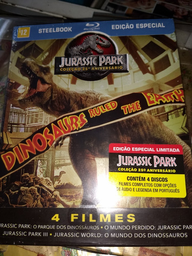Blu-ray Jurassic Park A Coleção 4 Filmes Steellbook