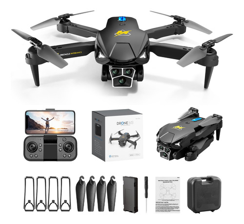 X Drone Com Três Câmeras, Câmera Aérea Hd, Obstáculo Dobráve