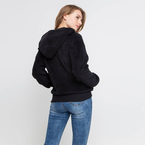 Campera Peluche Elastizado Polar Capucha Suave Importada
