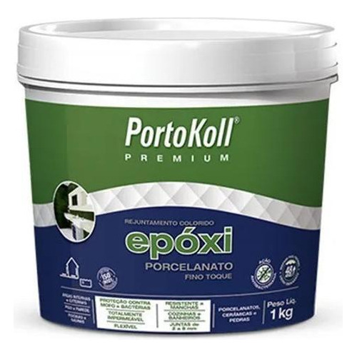 Rejunte Epóxi Porcelanato - Portokoll - 1kg Preto Intenso