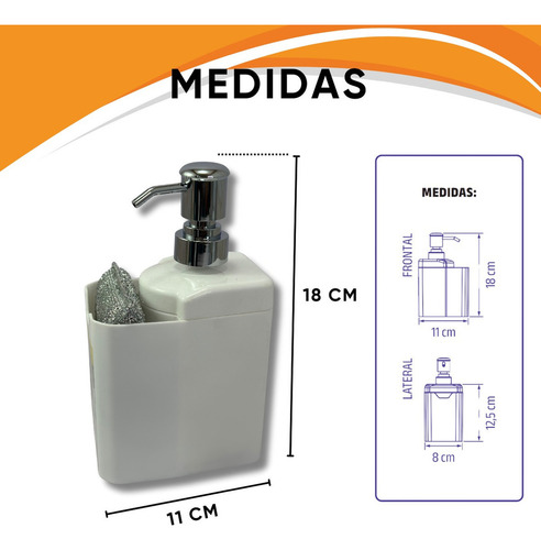 Porta Esponja Com Bomba Fixação Adesiva Para Cozinha