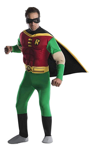 Rubie´s - Disfraz De Robin Muscle Chest Deluxe De Dc Comics 